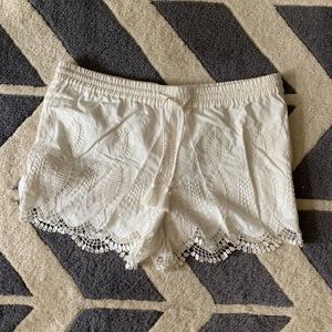 Loft Scalloped Lace Drawstring Shorts
